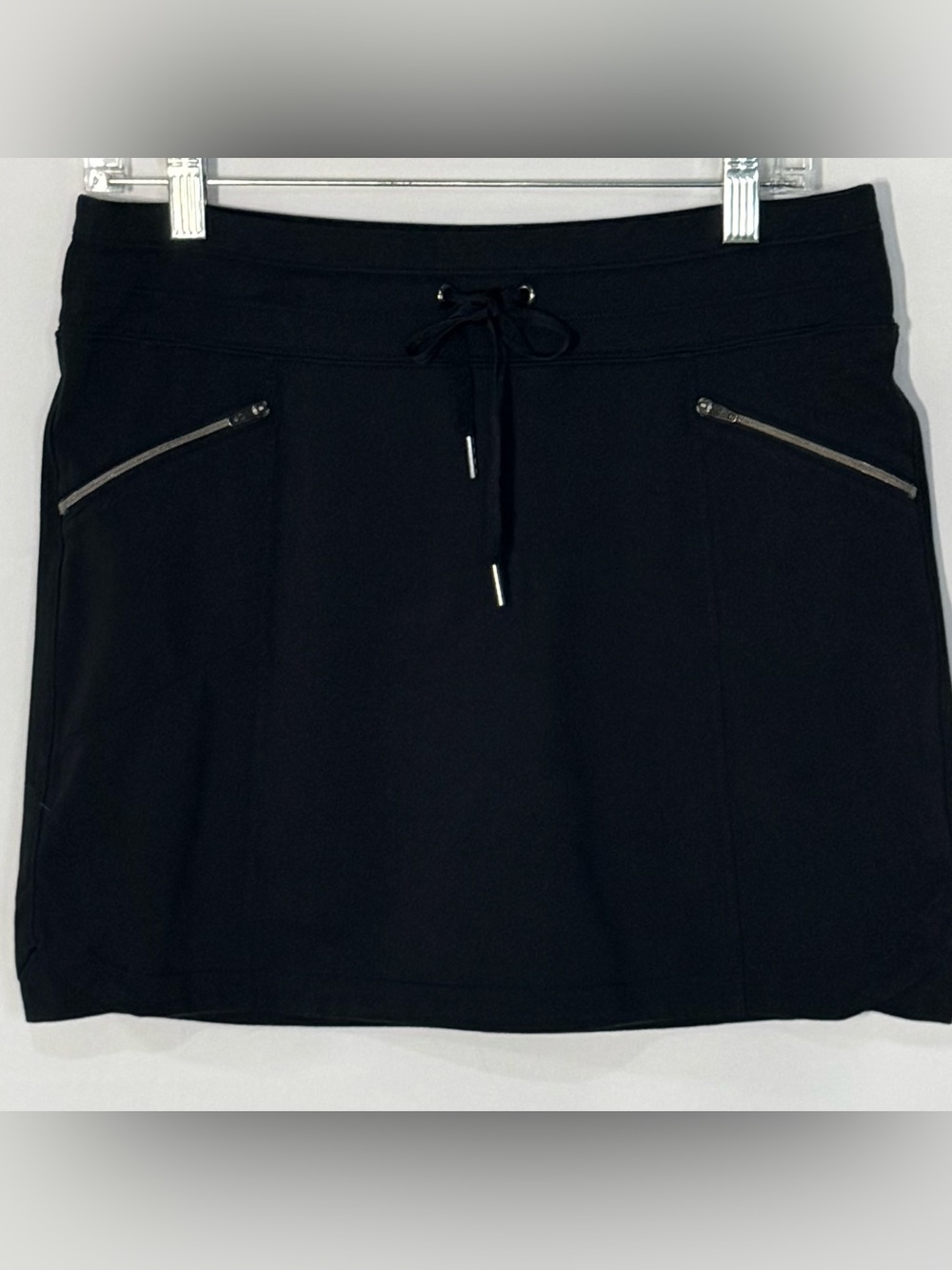 Athleta Black Athletic Skort Built In Shorts Zip Pocket Size S